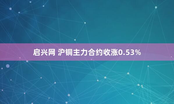 启兴网 沪铜主力合约收涨0.53%