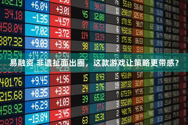易融资 非遗扯面出圈，这款游戏让策略更带感？